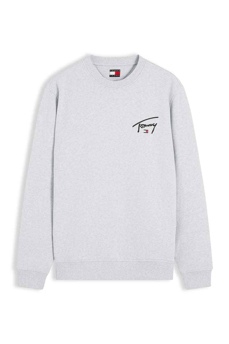 Tommy Jeans Regular Entry Signature Crew Grey Jumper