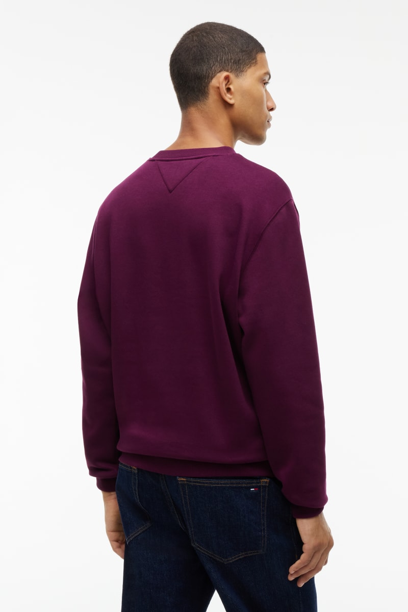 Tommy Jeans Regular Signature Flag Crew Sweatshirt Calypso Berry