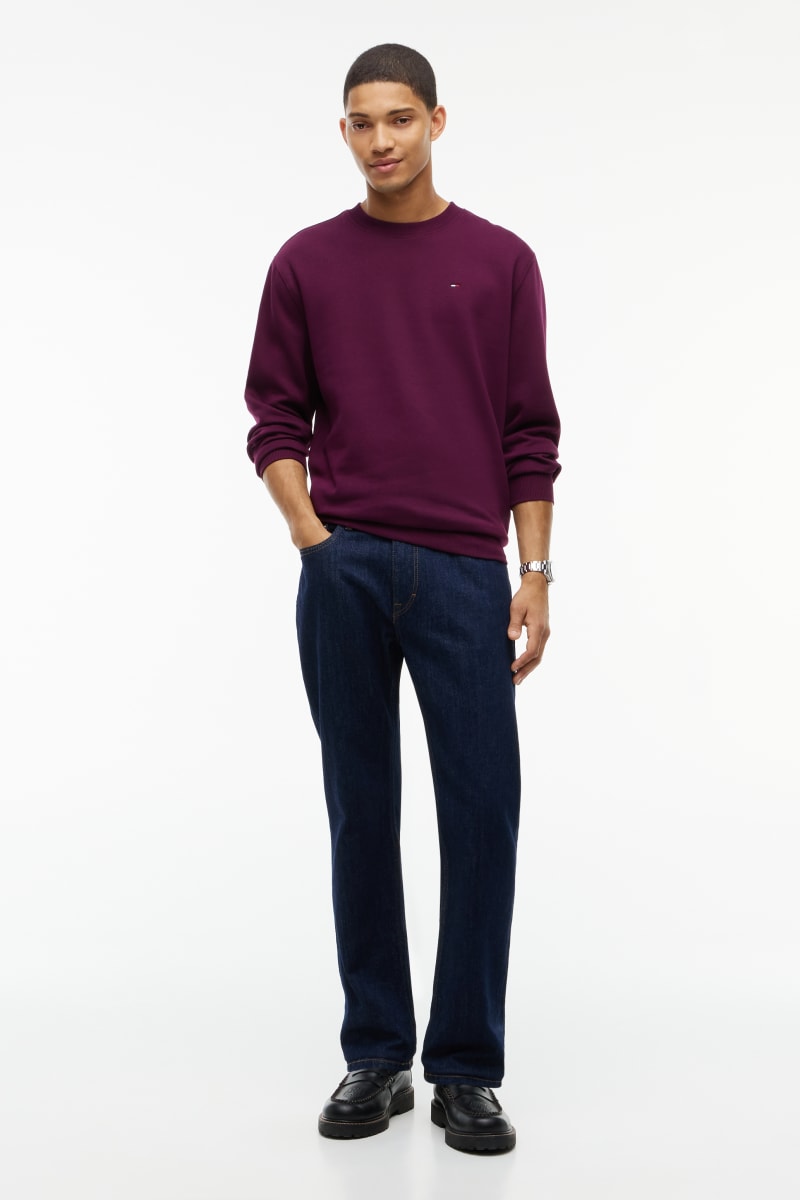 Tommy Jeans Regular Signature Flag Crew Sweatshirt Calypso Berry