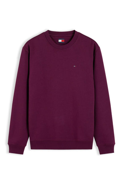 Tommy Jeans Regular Signature Flag Crew Sweatshirt Calypso Berry