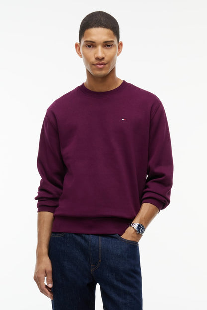 Tommy Jeans Regular Signature Flag Crew Sweatshirt Calypso Berry