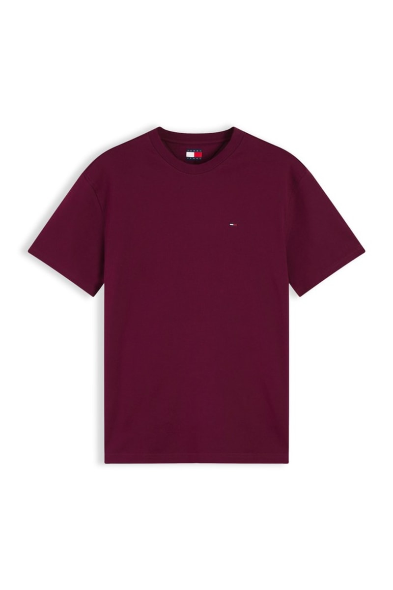 Tommy Jeans 22507 Relaxed Signature Flag T-Shirt Calypso Berry