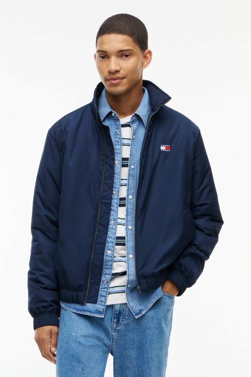 Tommy Jeans Essential Padded Jacket in Dark Blue, front view
