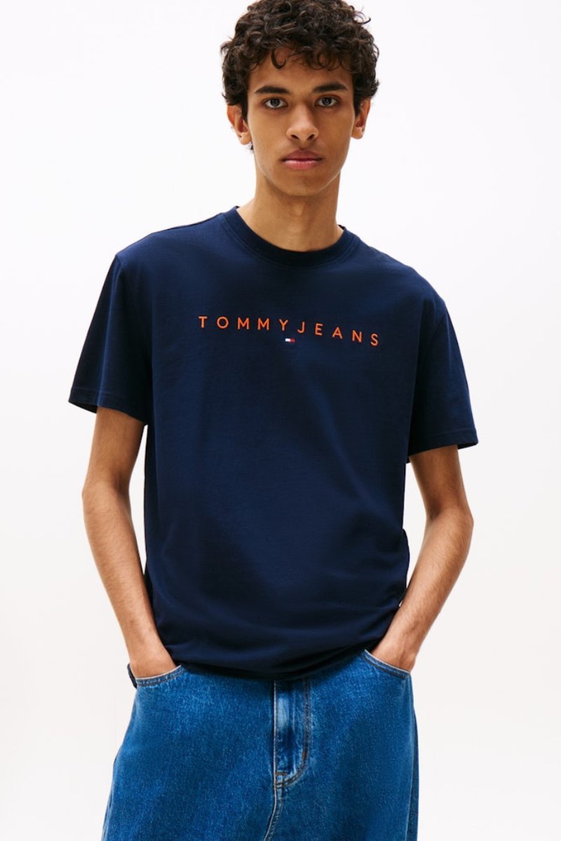 Tommy Jeans Linear Logo T-Shirt Navy