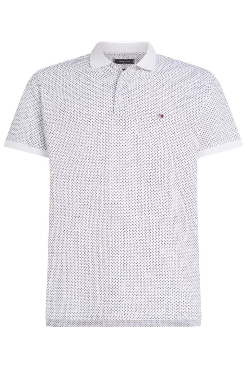 Tommy Hilfiger Pique Microprint Polo White