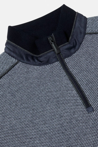 Benetti Troy Regular Fit Two Tone Quarter Zip Jumper Navy