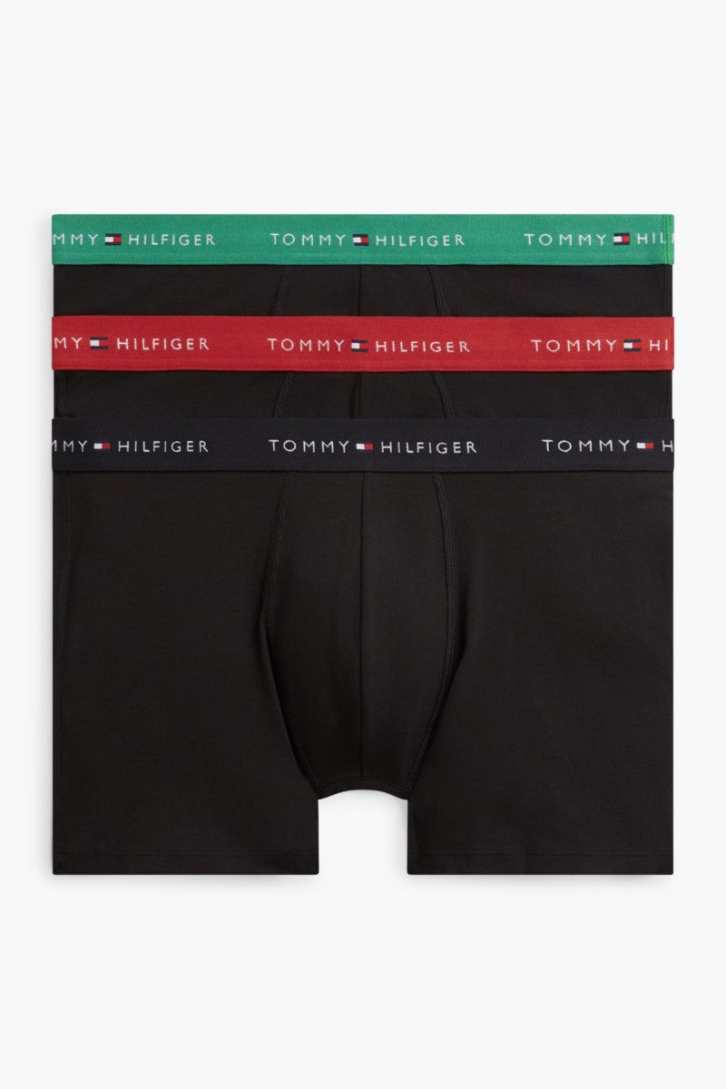Tommy Hilfiger 38740 Boxer Briefs 3 Pack Alaskan Green Medium Red Black