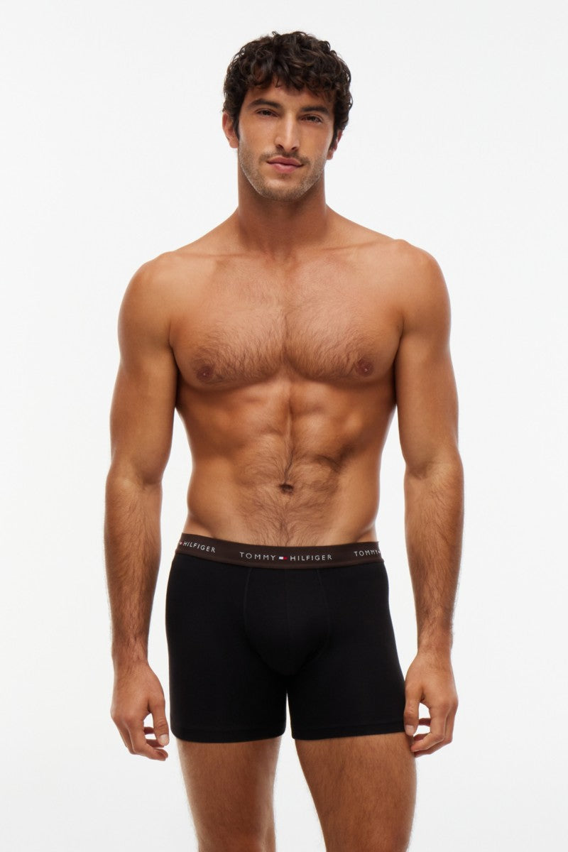 Tommy Hilfiger 38740 Boxer Briefs 3 Pack Utility Olive Dark Coffee Dessert — view 2