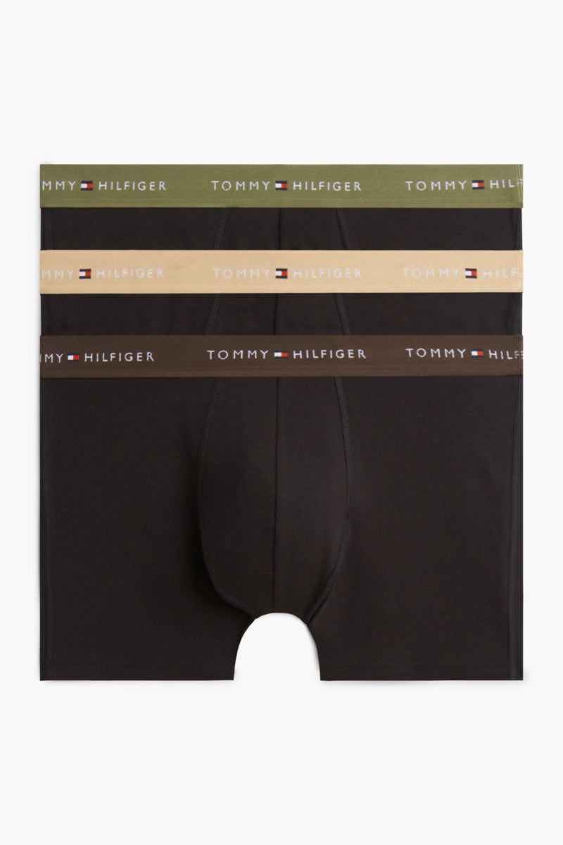 Tommy Hilfiger 38740 Boxer Briefs 3 Pack Utility Olive Dark Coffee Dessert