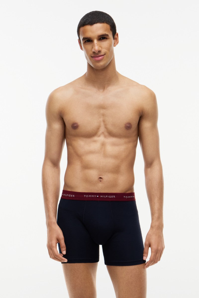Tommy Hilfiger 38740 Boxer Briefs 3 Pack Opulent Blue Burgundy Blue Spell