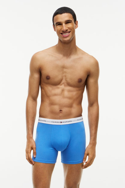 Tommy Hilfiger 38920 Signature Logo Boxer Briefs 3 Pack Opulent Blue Burgundy Blue Spell