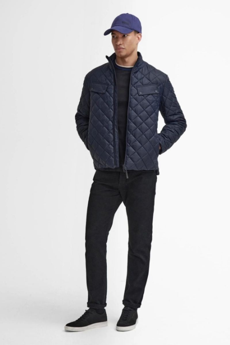 Barbour Intl Ariel Box Quilt Navy Jacket