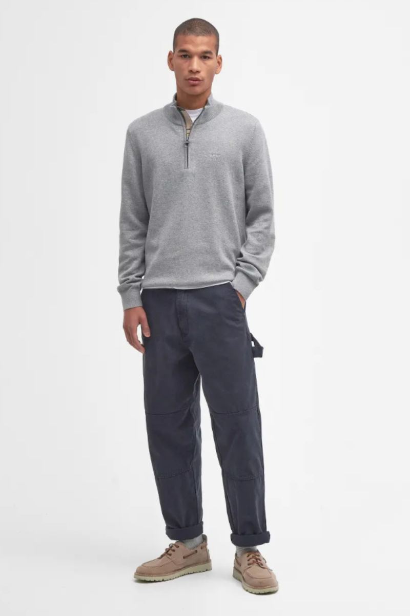 Barbour Cotton Half Zip Jumper Grey