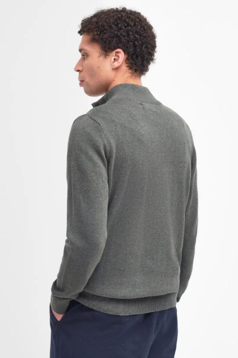 Barbour Cotton Half Zip Jumper Olive