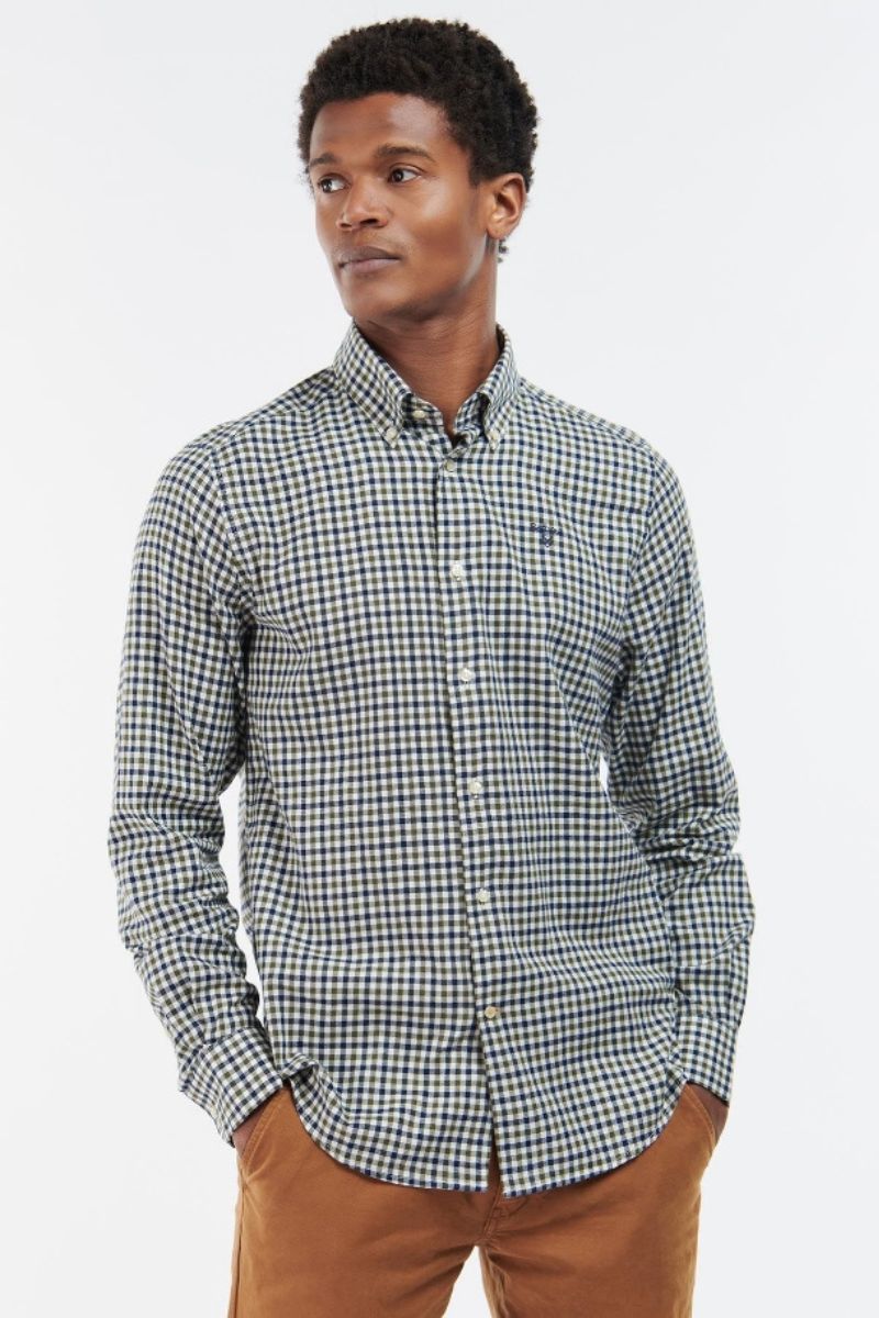 Barbour Finkle Gingham Olive Shirt