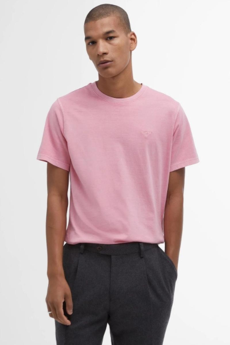 Barbour Garment Dyed T-Shirt Pink