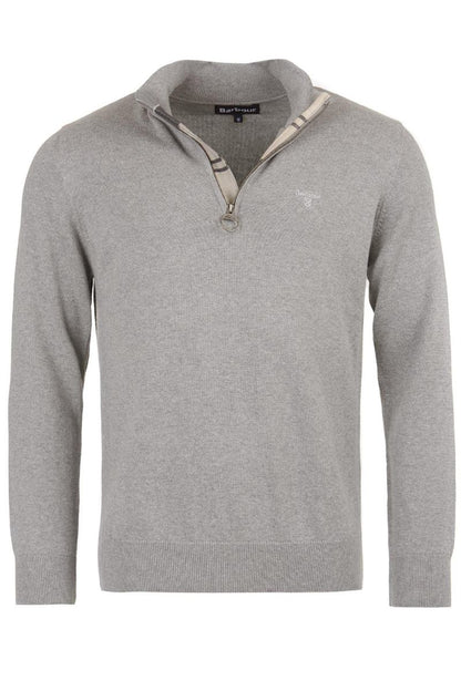 Barbour Cotton Half Zip Knit Jumper Grey