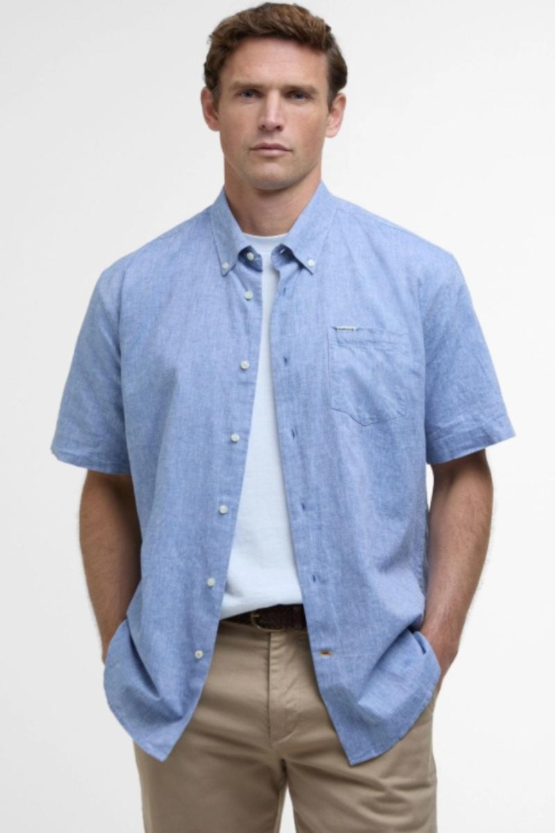 Barbour Nelson Short Sleeve Shirt Blue