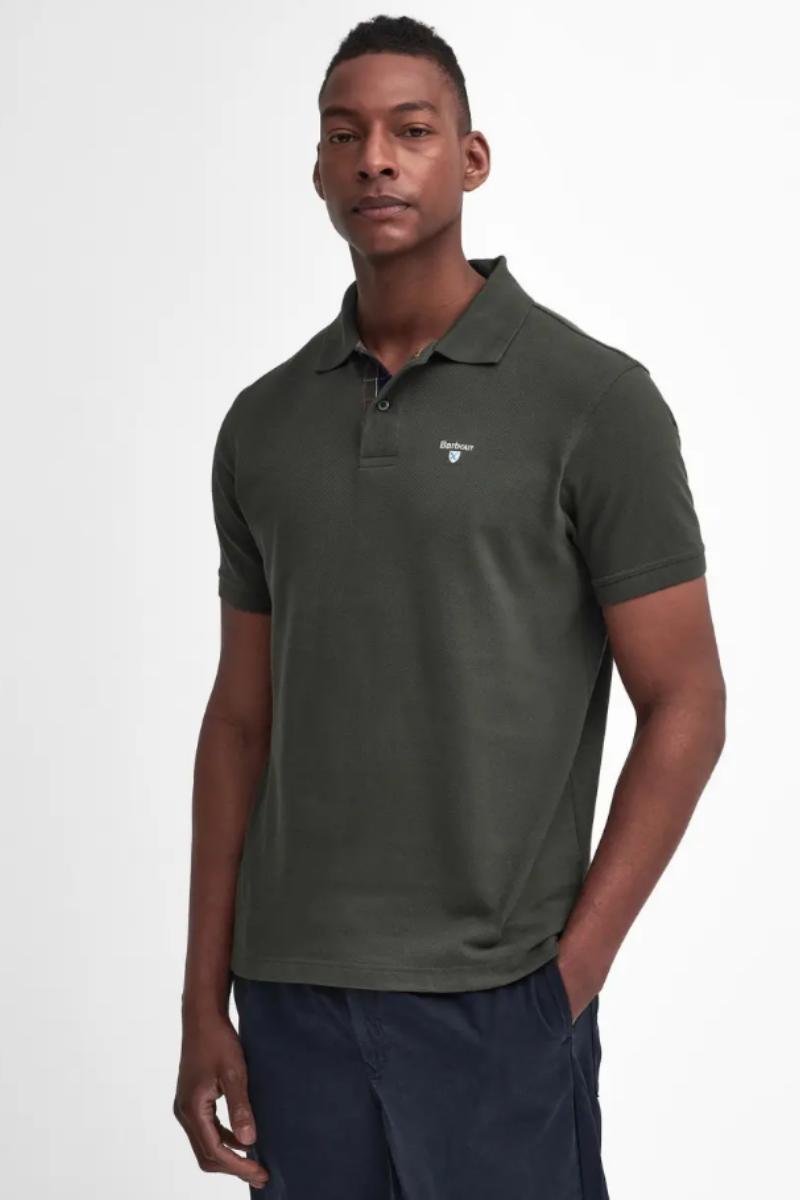 Barbour Tartan Pique Poloshirt Seaweed
