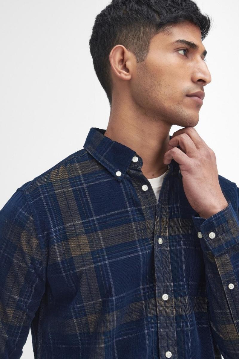 Barbour Southfield Check Cord Inky Blue Shirt