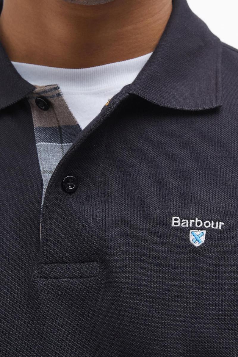 Barbour Tartan Pique Poloshirt Black