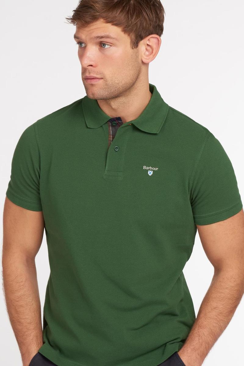 Barbour Tartan Pique Poloshirt Rac Green