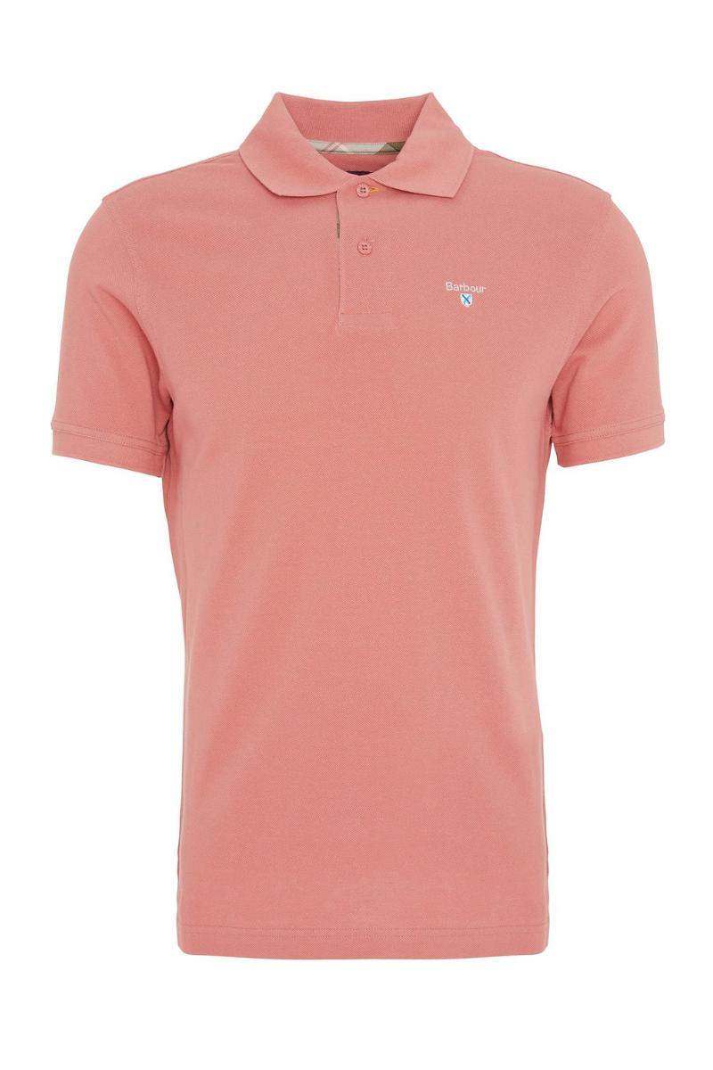 Barbour Tartan Pique Poloshirt Pink Clay