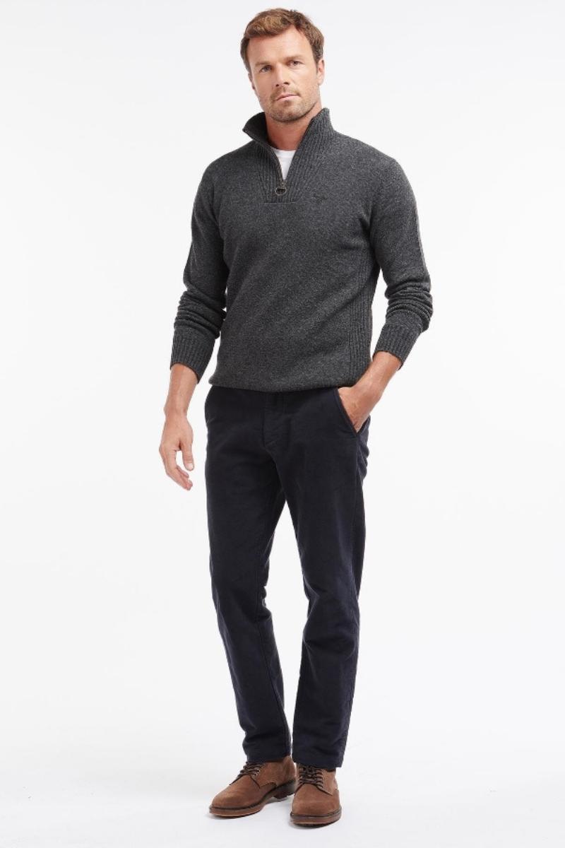 Barbour Ess L/Wool HZ Jumper Charcoal