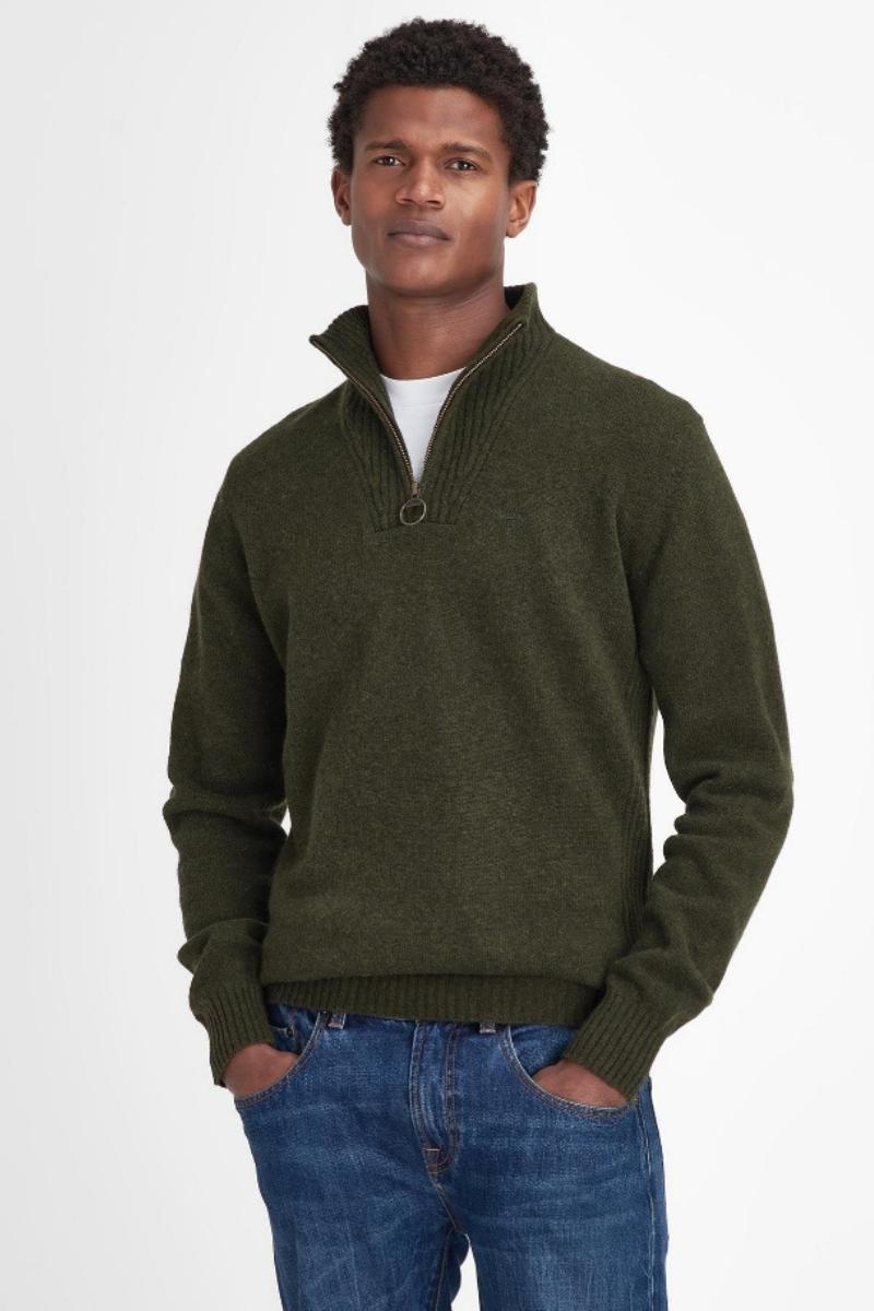 Barbour Ess L/Wool HZ Jumper Seaweed