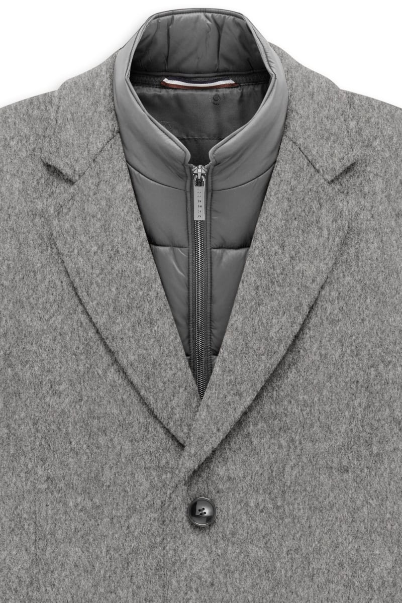 Bugatti 24203 Wool Blend Overcoat Grey