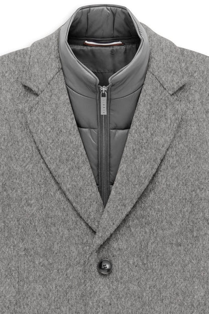Bugatti 24203 Wool Blend Overcoat Grey
