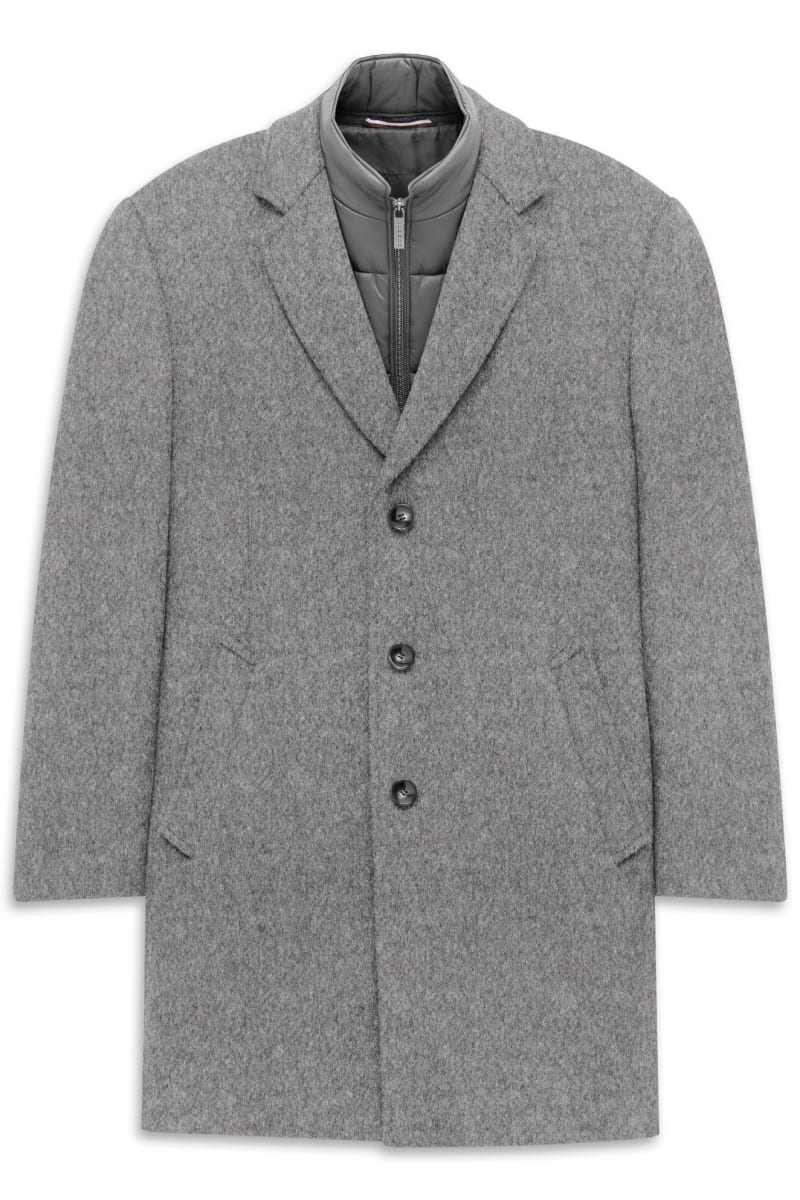 Bugatti 24203 Wool Blend Overcoat Grey