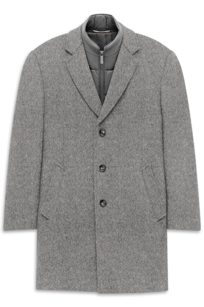 Bugatti 24203 Wool Blend Overcoat Grey