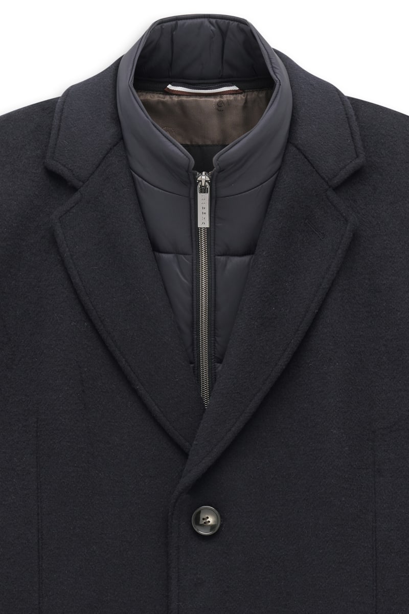 Bugatti 24203 Wool Blend Overcoat Navy