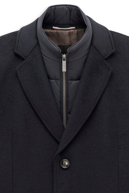 Bugatti 24203 Wool Blend Overcoat Navy