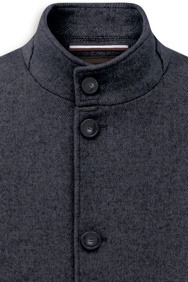 Bugatti 24201 Wool Blend Overcoat Navy