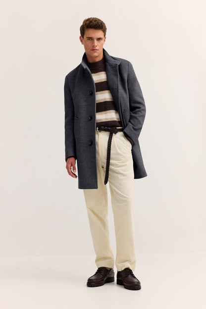 Bugatti 24201 Wool Blend Overcoat Navy