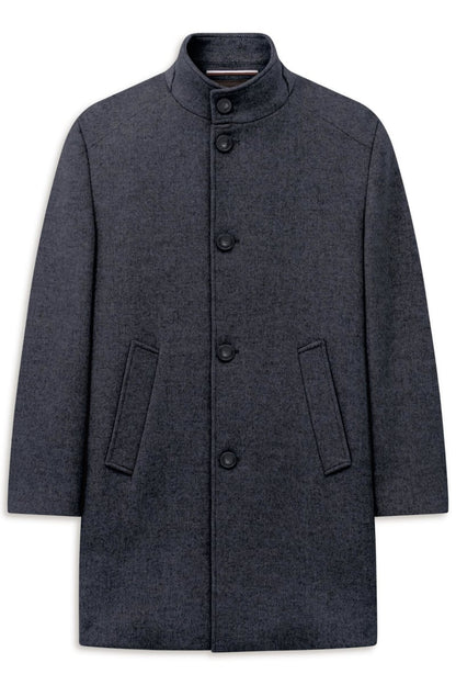 Bugatti 24201 Wool Blend Overcoat Navy