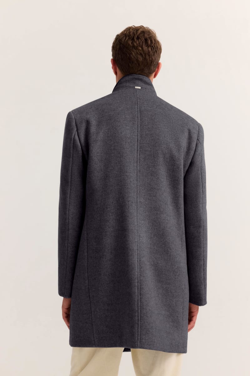 Bugatti 24201 Wool Blend Overcoat Navy