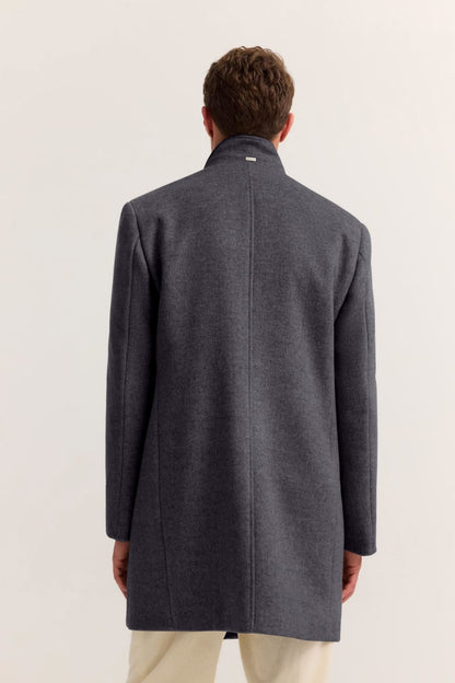 Bugatti 24201 Wool Blend Overcoat Navy