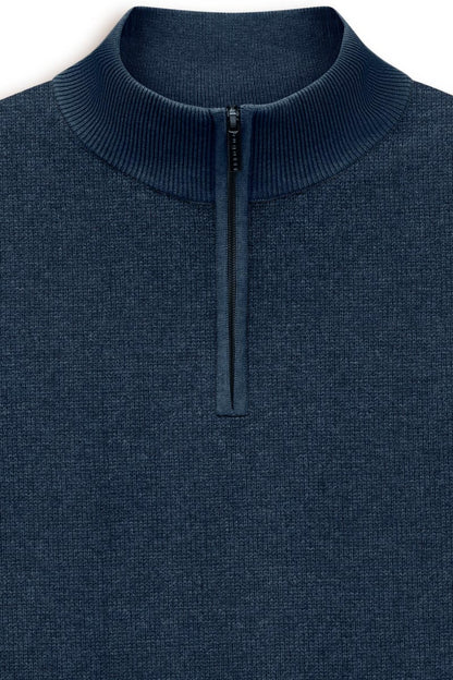 Bugatti 25529F Quarter Zip Knit Jumper Navy