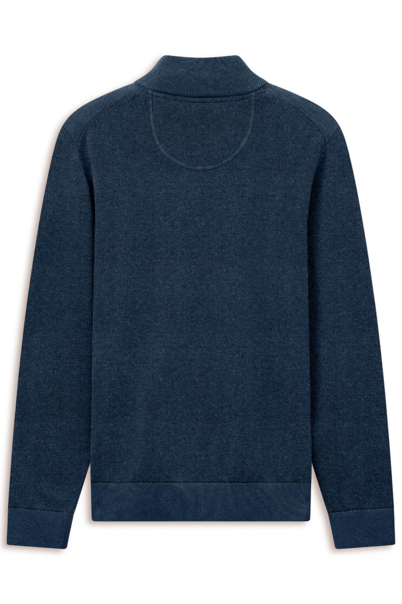 Bugatti 25529F Quarter Zip Knit Jumper Navy