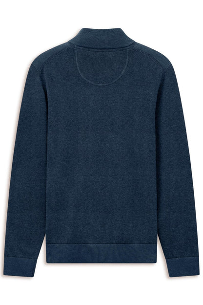 Bugatti 25529F Quarter Zip Knit Jumper Navy