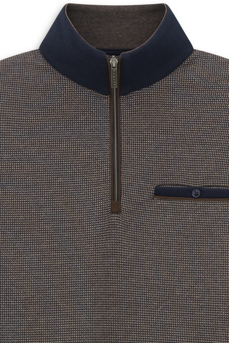 Bugatti 25058F Half Zip Sweatshirt Taupe