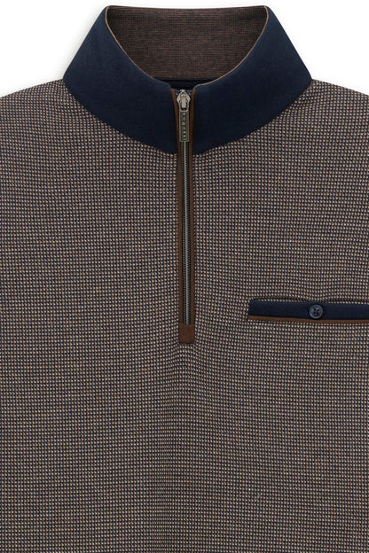Bugatti 25058F Half Zip Sweatshirt Taupe
