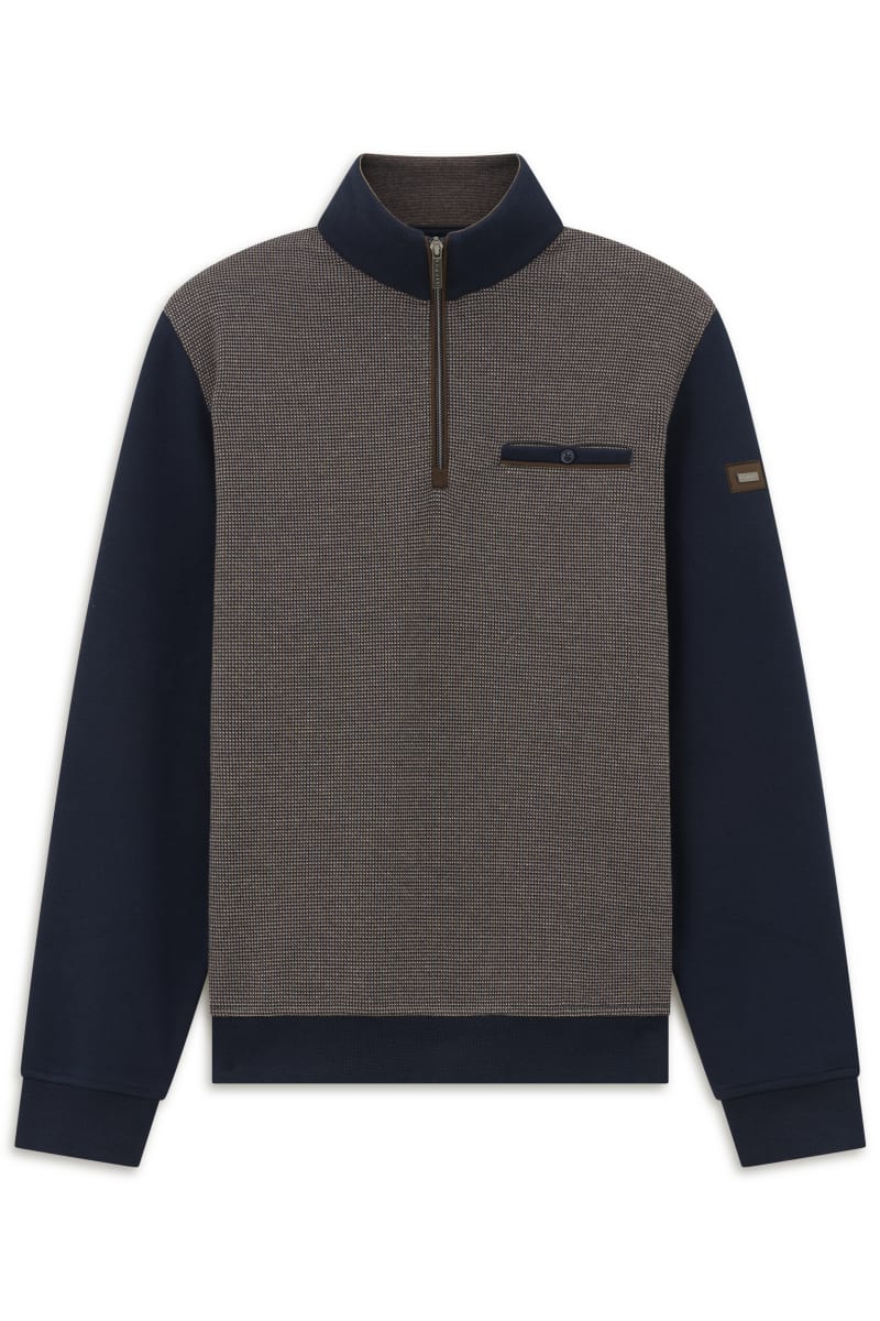 Bugatti 25058F Half Zip Sweatshirt Taupe