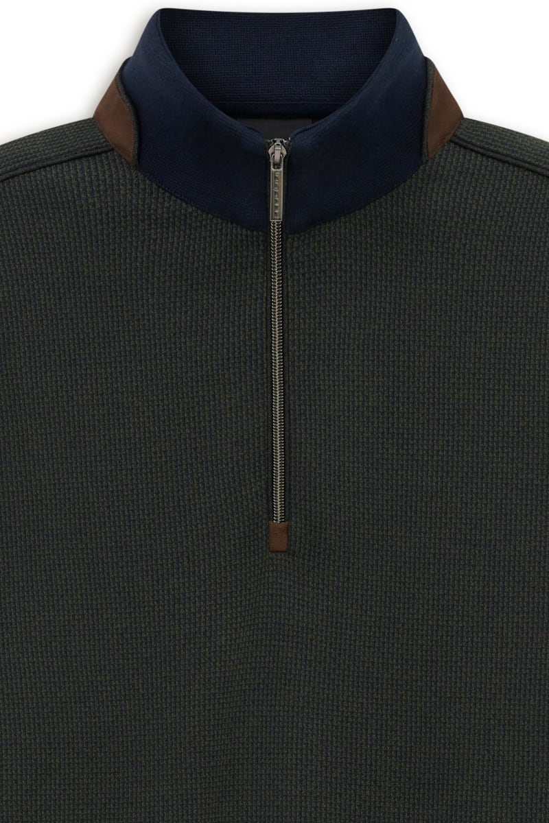 Bugatti 25060F Half Zip Sweatshirt Olive