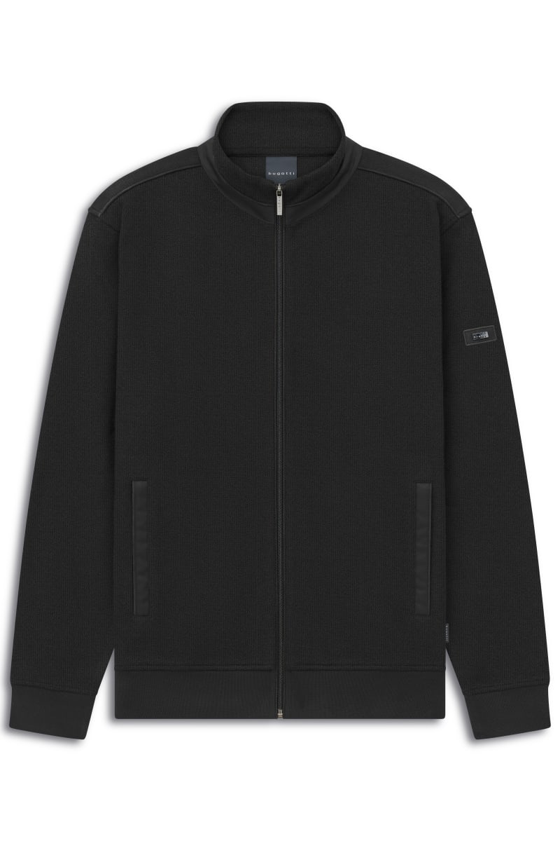 Bugatti 25050F Piped Full Zip Sweat Jacket Dark Grey