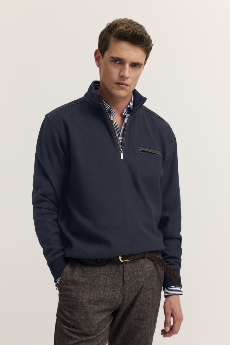 Bugatti 25050F Full Zip Sweat Jacket Navy