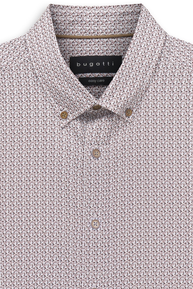 Bugatti 28511F Printed Button-Down Shirt Rose
